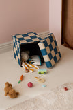 Pouf 30cm mit Stauraum - Check Teal - Kid's Concept