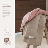 Gestreept gebreid deken - Purple pink/Soft pink