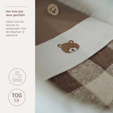 Geruit gebreid deken - Dark Taupe