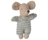 Babymuis in draagmand - Blauw