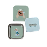 Snackdoosjes stainless steel - set van 3 - Tiny Team - Dog
