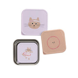 Snackdoosjes stainless steel - set van 3 - Tiny Team - Cat