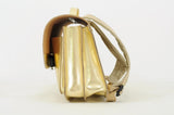 Lederen schooltas met magneetsluiting - Gold