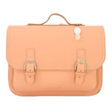 Lederen schooltas met gespen - Peach