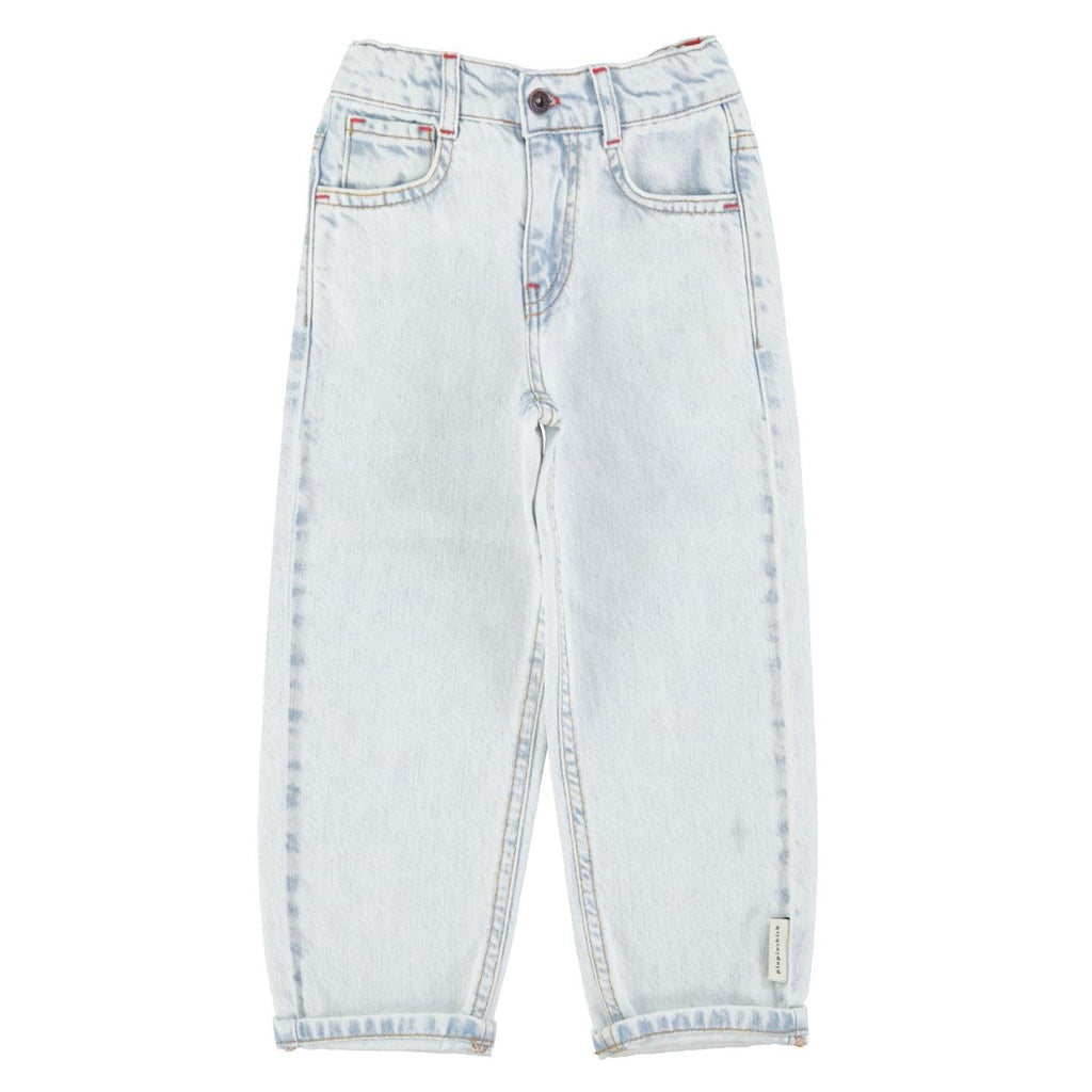 Washed light blue denim