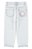 Washed light blue denim