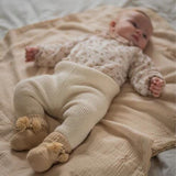 Knitted baby booties - Beige