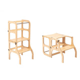 Lernturm aus Holz - Step'n sit - Natural mit Silber - Ette Tete