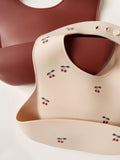 Siliconen slabbetjes 2 pack - Cherry/Mocca