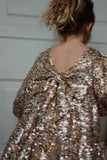 Lila jurk - Gold glitter