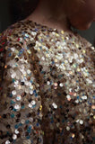 Lila jurk - Gold glitter