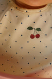 Afwasbare slabbetjes met mouwen - Navy Dot / Rain washed