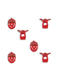 Haarspeldjes Mini fraise 6-pack - Strawberry