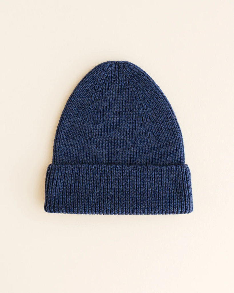 beanie fonzie - blue - hvid