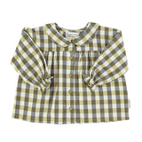 Peter Pan collar blouse - brown checkered - piupiuchick